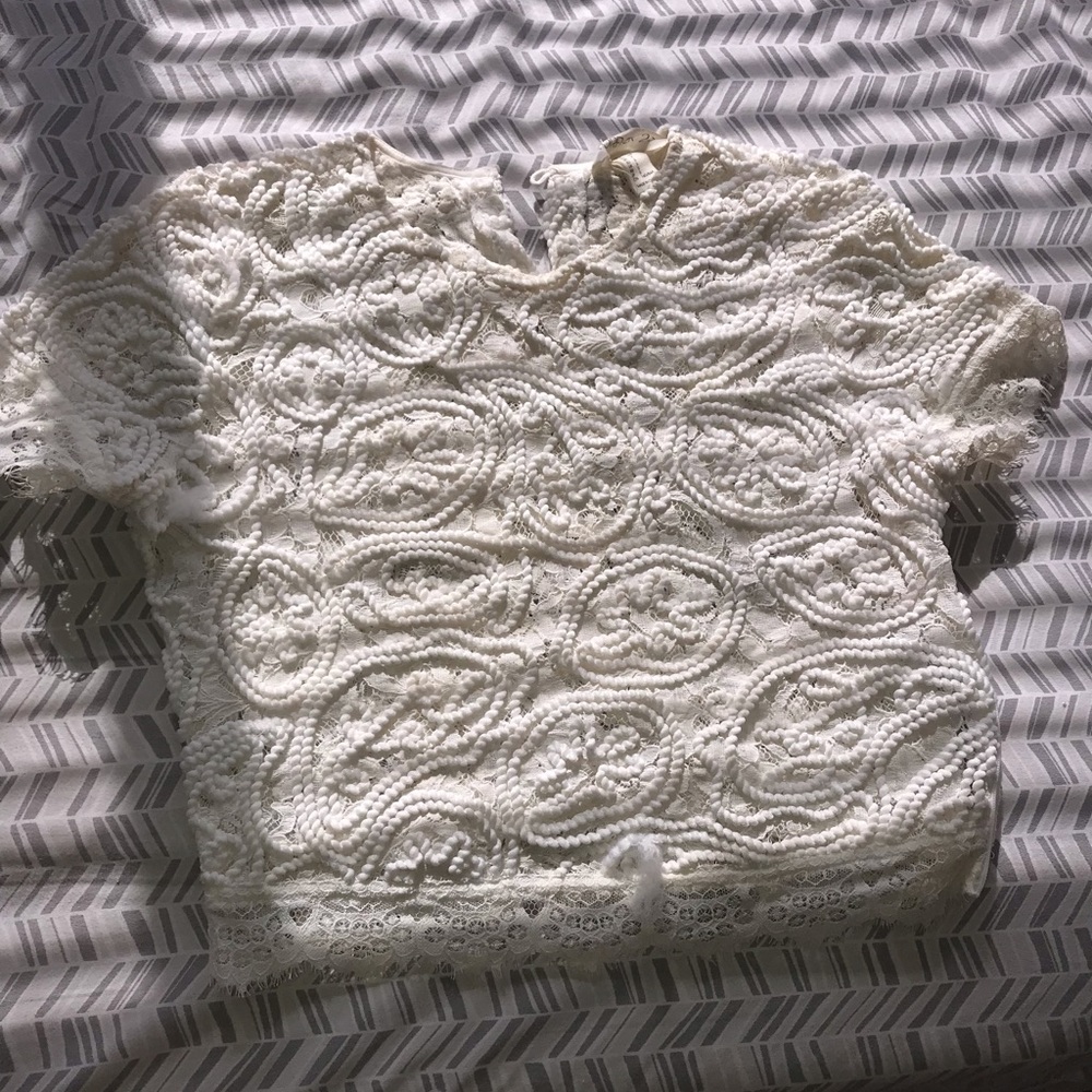 Small White lace croptop